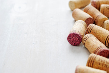Set of wine corks with copy space