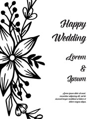 romantic flowers for wedding invitation vector illustration