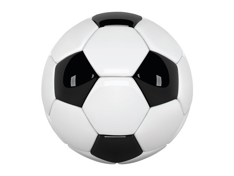 Realistic soccer ball or football ball on white background. 3d Style  Ball isolated on white background