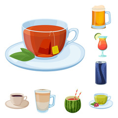 Vector illustration of drink and bar sign. Collection of drink and party stock symbol for web.