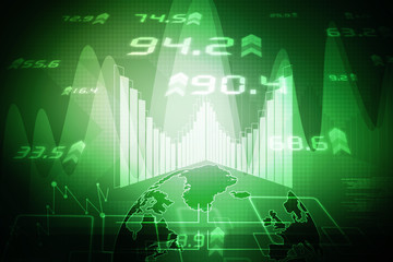 2d rendering Stock market online business concept. business Graph 
