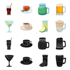 Vector design of drink and bar logo. Collection of drink and party stock vector illustration.