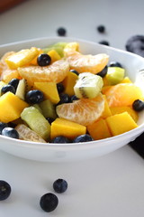 Bowl of healthy fresh fruit salad.