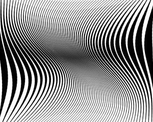 Optical art background. Wave design black and white. Digital image with a psychedelic stripes. Vector illustration  © annagolant