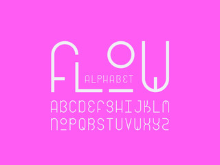 Flow font. Vector alphabet 
