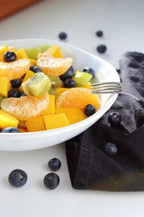 Vegan breakfast of fruits.