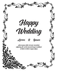 Wedding invitation with flower hand draw vector stock
