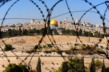 Jerusalem through barbed wire - 237131238