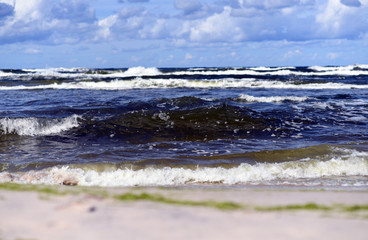12 JULY 2018 - OSTROW, POLAND: Polish Baltic sea during summer