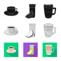 Isolated object of drink and bar icon. Collection of drink and party vector icon for stock.