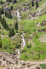 Scenic view of the mountains beside Campiccioli Dam, Androna, Piedmont, Italy.