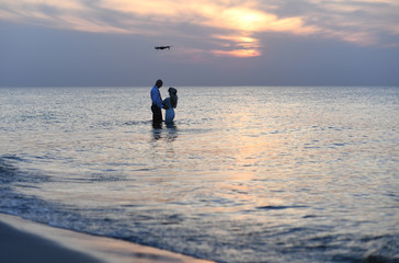 12 JULY 2018 - OSTROW, POLAND: Polish Baltic sea during summer