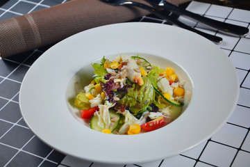 Vegetable salad with crab meat