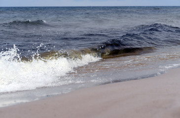 12 JULY 2018 - OSTROW, POLAND: Polish Baltic sea during summer