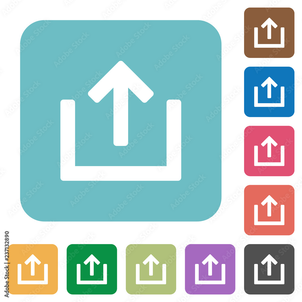 Poster export item rounded square flat icons