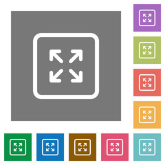Enlarge object square flat icons