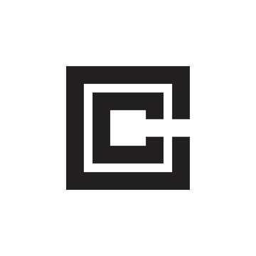 letter cc square stripes logo 