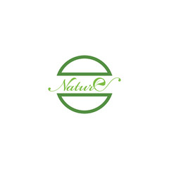 Circle with NATURE word logo design