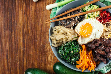 Bibimbap - rice with beef and vegetables