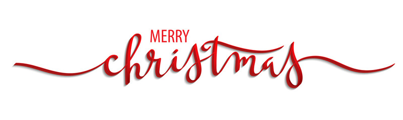 MERRY CHRISTMAS 3D brush calligraphy banner