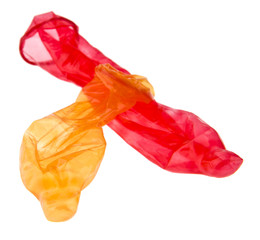 condoms isolated on white background
