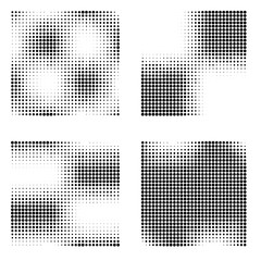 Set of 4 halftones. Vector illustration.