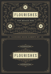 Vintage ornaments swirls and scrolls decorations design elements.