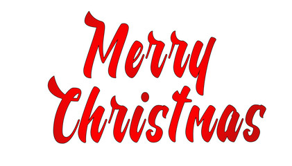 Merry Christmas red vector Calligraphic Lettering text for design greeting cards. Holiday Greeting Gift Poster. Calligraphy modern Font, typography