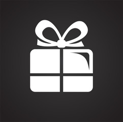 Wedding gift box icon on black background for graphic and web design, Modern simple vector sign. Internet concept. Trendy symbol for website design web button or mobile app