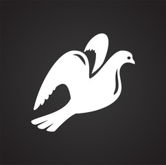 Wedding dove icon on black background for graphic and web design, Modern simple vector sign. Internet concept. Trendy symbol for website design web button or mobile app