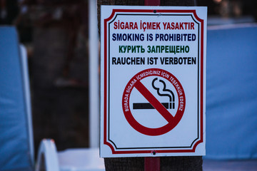 No Smoking Sign  in Different Languages