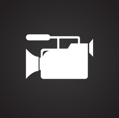 Wedding videography icon on black background for graphic and web design, Modern simple vector sign. Internet concept. Trendy symbol for website design web button or mobile app
