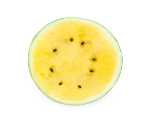 Yellow watermelon isolated on white background