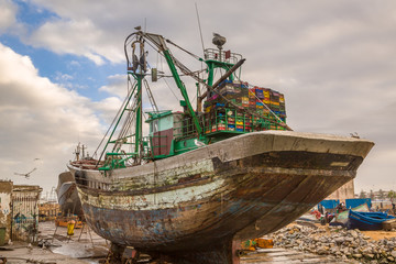 In the old fishing port of Essaouira.