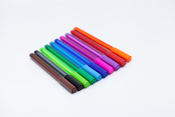 colored pencils isolated on white background