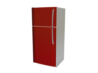 Roter Kühlschrank mit Gefrierfach