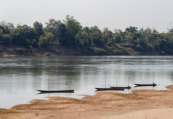 Fishing boats on the Mekong Laos