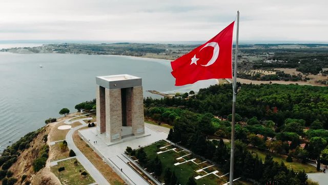 The &Ccedil;anakkale Martyrs' Memorial is a war memorial commemorating the service of about 253,000 Turkish soldiers who participated at the Battle of Gallipoli.