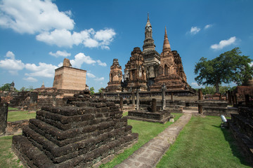 Wat Mahathat Temple in Sukhothai historical park, Thailand