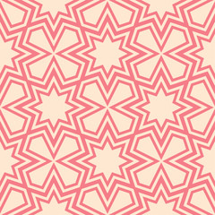 Red and beige geometric print. Seamless pattern