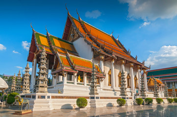 Obraz premium Buddhist temple Wat Suthat, Bangkok, Thailand.