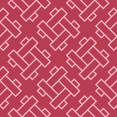 Red and pale pink geometric ornament. Seamless pattern