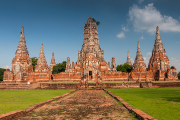 Wat Chaiwatthanaram Buddhist monastery in Ayutthaya, Thailand, Bangkok.