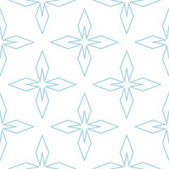 Geometric ornament. White and blue seamless pattern - 237143252