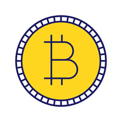 Fototapeta na wymiar Bitcoin color icon