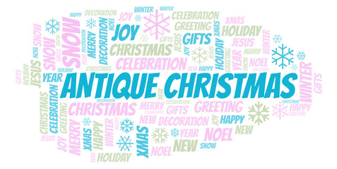 Fototapeta premium Antique Christmas word cloud.