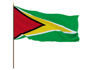 National flag of Guyana. Background for editors and designers. National holiday