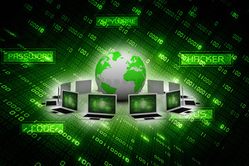 3d rendering Computer network
