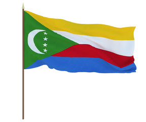 National flag of the Comoros. Background for editors and designers. National holiday