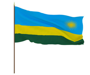 National flag of Rwanda. Background for editors and designers. National holiday